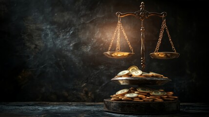 Conceptual Balancing Scales with Money Coins