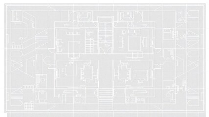 Naklejka premium Abstract blueprint floor plan of clean architecture design, style, background