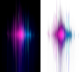 Vertical Glowing Blue and Pink Light Streaks with Particles on white, black, transparent background. PNG