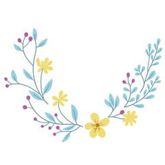Fototapeta premium Wreath of floral and flower illustration.