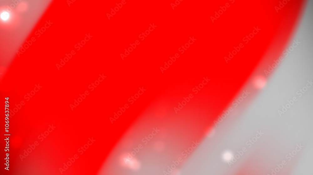 Poster a digitally created abstract background with a red and white gradient and blurred lights.