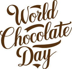 World Chocolate Day or International Chocolate Day, vector illustration, typography t shirt