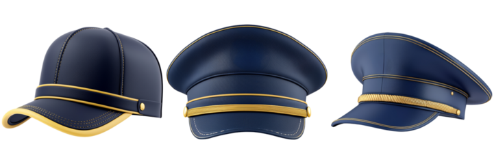 Three Stylish Hats Representing Distinctive Headwear Designs for Various Roles and Occasions