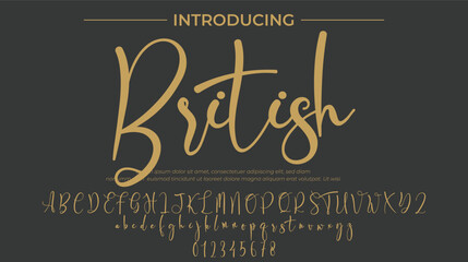 Obraz premium British Font Stylish brush painted an uppercase vector letters, alphabet, typeface