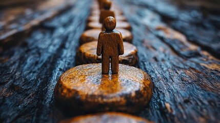 Leadership is depicted through a figure leading a group, symbolizing the ability to guide others and set new trends in various professional or social contexts.