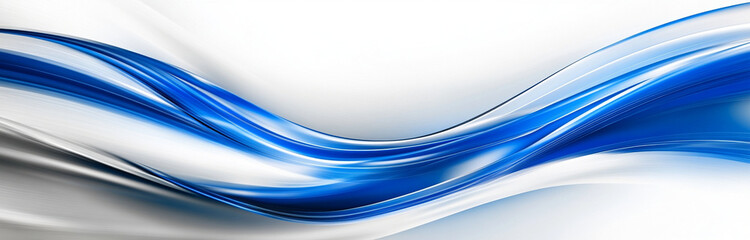 Abstract futuristic technology background with blue and silver waves, creating sense of motion and fluidity. This design evokes modern and dynamic atmosphere