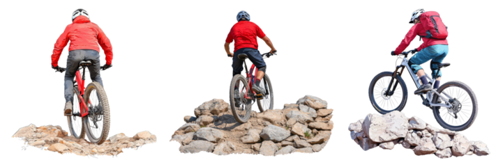 Adventurous Mountain Biking Conquering Rocky Terrain with Skill and Precision