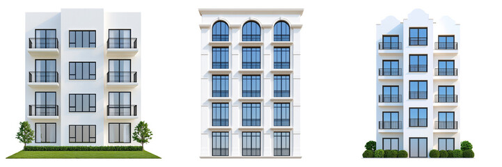 Fototapeta premium Modern Architectural Designs Exploring Different Facades of Residential Buildings