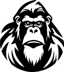 Obraz premium Orangutan Silhouette Vector Illustration