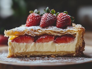Cakes, cheesecakes, and sweet desserts with beautifully decorated fruits.