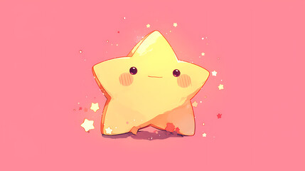 cute cartoon big star smiling