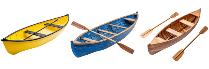 Colorful Rowboats Ready for Adventure on the Water