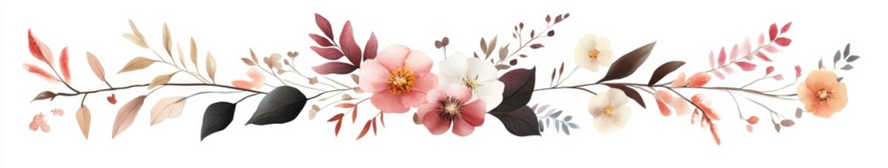 Naklejka premium Elegant Floral Border Design with Soft Colors