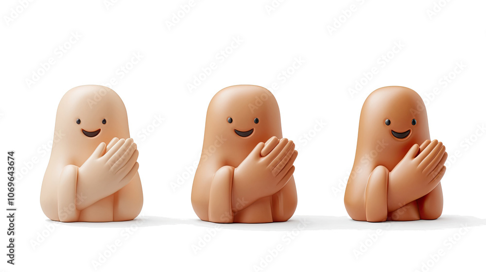 Poster collection of playful hand gestures including claps and fist bumps generative ai