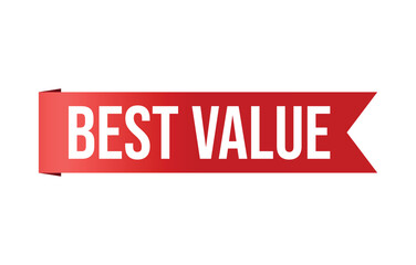 Vector illustration modern Best value banner, Isolated web element.