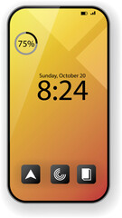 Modern Mobile Home Screen Interface with Bright Gradient Background and Simplified Icons