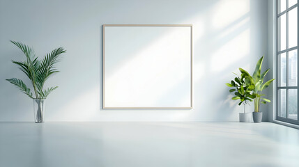 Blank wall mockup in loft interior background, industrial style