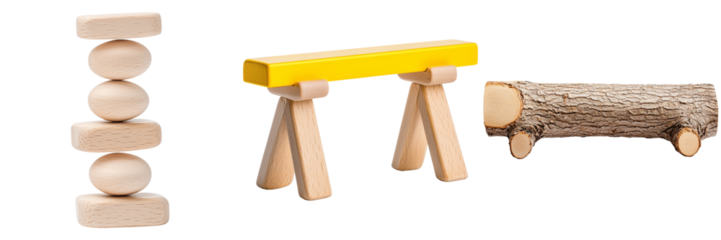 Creative Wooden Objects for Play and Imagination in a Minimalistic Setting