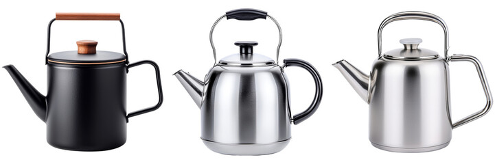 Obraz premium Stylish Collection of Modern Teapots in Sleek Designs for Tea Lovers