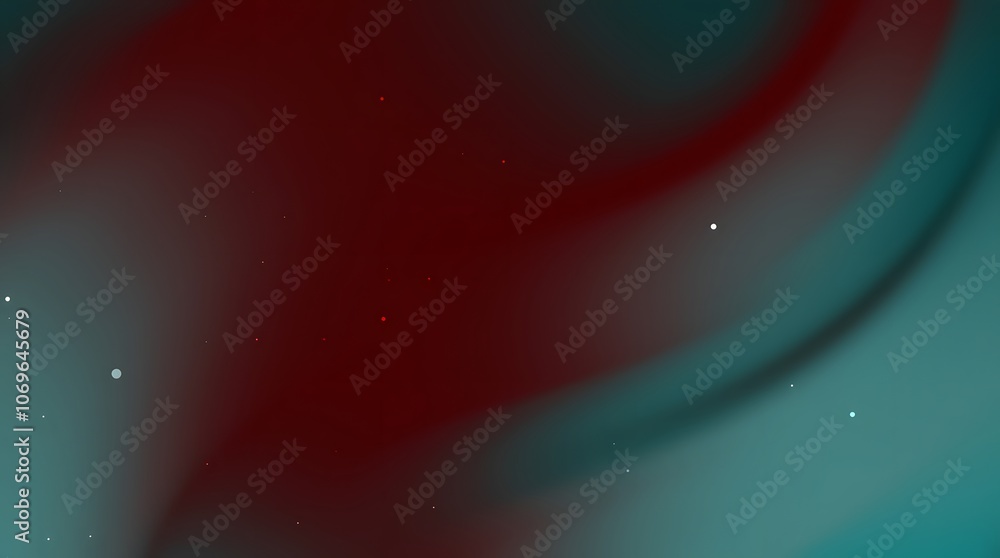 Poster a visually appealing abstract image with a red and teal gradient, soft swirling patterns, and glowin