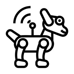 robot dog Line Icon
