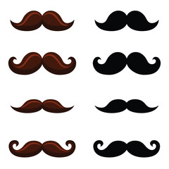 Set of moustache vector
