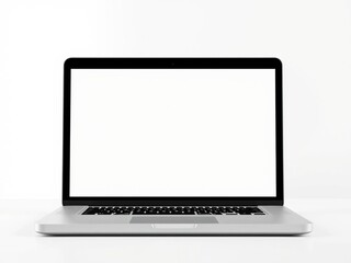 A laptop mockup with a clear screen stands alone, ready for custom content insertion, isolated, template, design