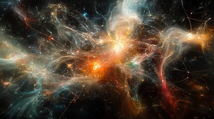 Abstract swirling nebulas with a bright core in the center.