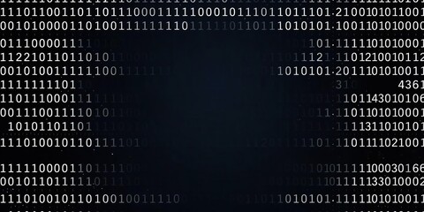 Animation of binary code streaming on dark background, futuristic, Animation, computer