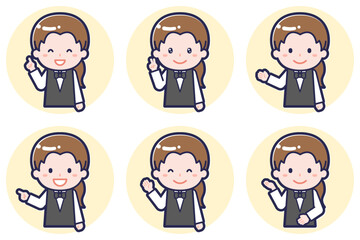 ウェイトレスのポーズセット_03