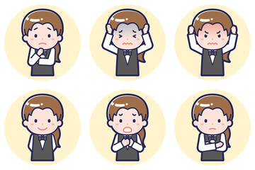 ウェイトレスのポーズセット_05