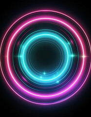 Abstract Neon Circle Background