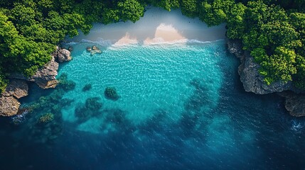 Stunning sea landscape aerial view showcasing the beauty of nature from above.