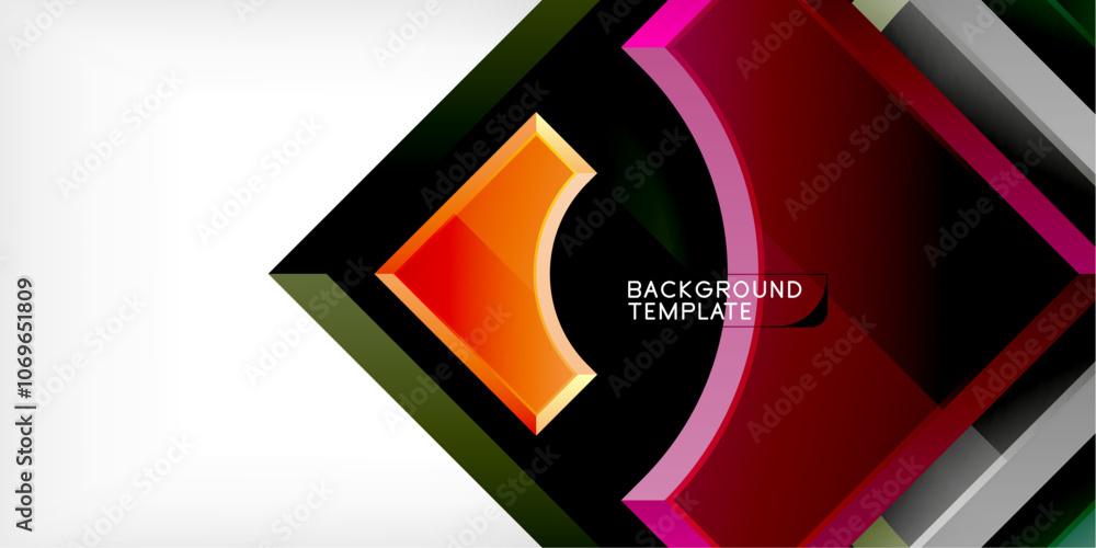 Poster geometric design abstract background - circles and triangles