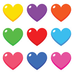 Pack of 9 Glossy Hearts