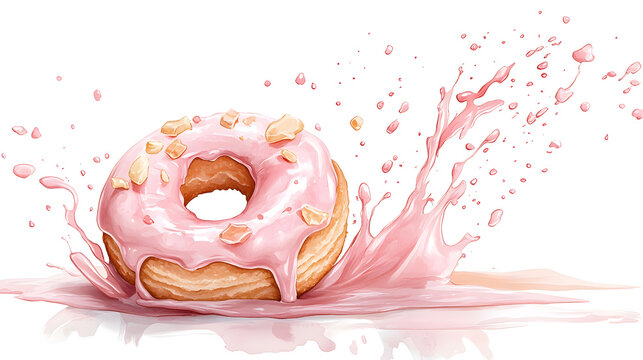 Delight in the festive season with a pink frosted cruller a winter treat for christmas celebrations