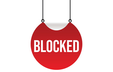 blocked banner design. blocked icon. Flat style vector illustration.