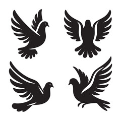 Obraz premium Silhouette set of dove