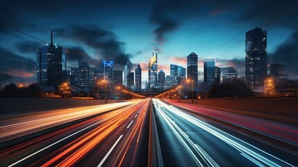 Fototapeta premium Cityscape with Light Trails