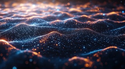 The futuristic network background depicts connectivity and data flow in the digital age, symbolized by moving lines and nodes.