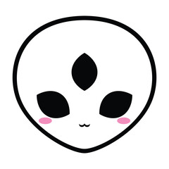 Cute Alien with three eyes 
