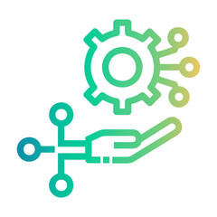 robotic process automation Line Gradient Icon