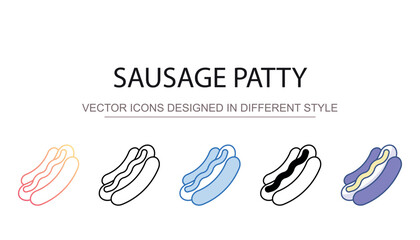 Sausage Patty icon design with white background stock illustration