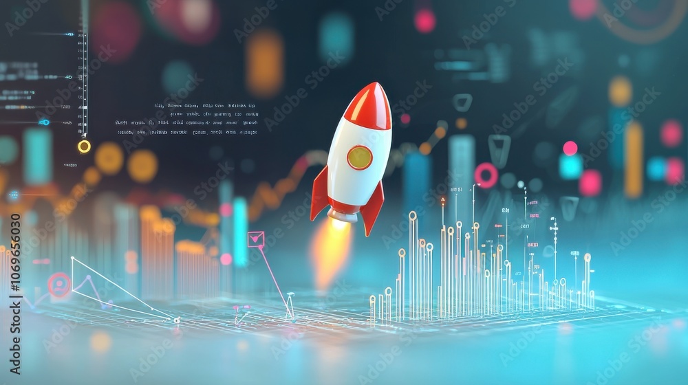 Poster boost your business growth with innovative rocket strategies and ascending graph insights for maximu