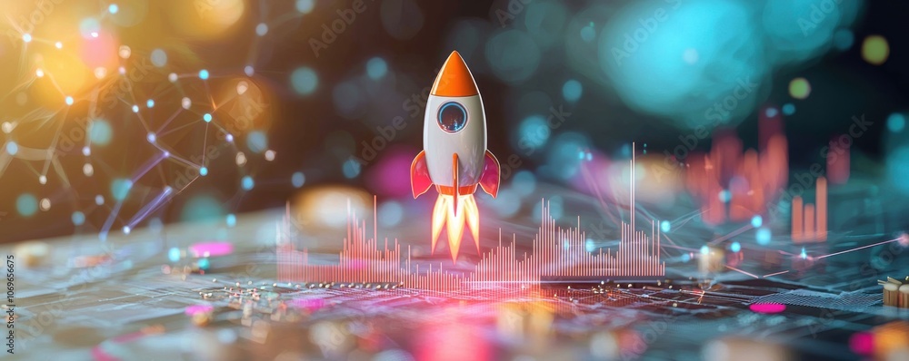 Poster boost your market growth with dynamic graphs and rocket-driven strategies for success