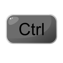 Control ctrl computer key button on white background. Symbol theme