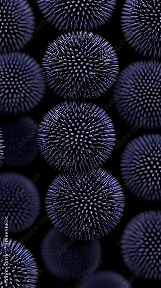 Poster abstract spiky sphere pattern 3d design dark background geometric shapes