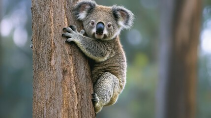 Fototapeta premium Koala Climbing a Tree