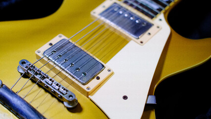 Classic golden electric guitar model  Gold Top. les paul  guitar.