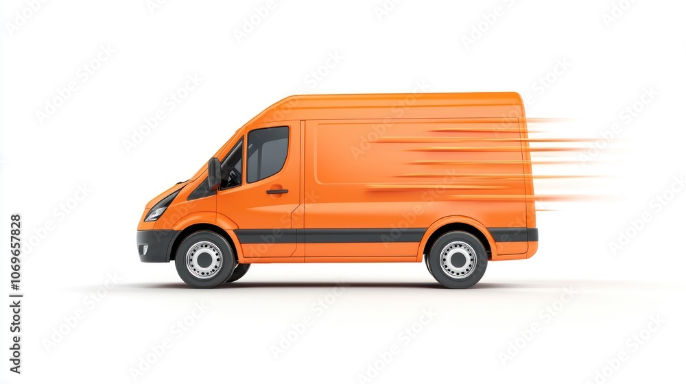 Poster experience fast delivery with dynamic speed lines around a delivery package